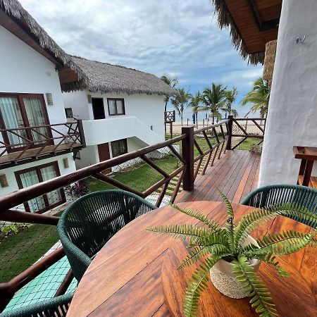 Ap Vila Mar Pé na areia com vista para o mar e piscina Barra Grande  Esterno foto