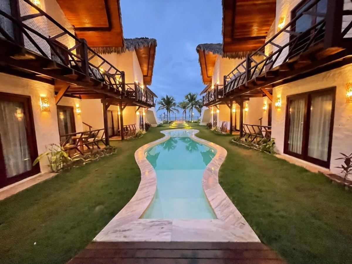 Ap Vila Mar Pé na areia com vista para o mar e piscina Barra Grande  Esterno foto